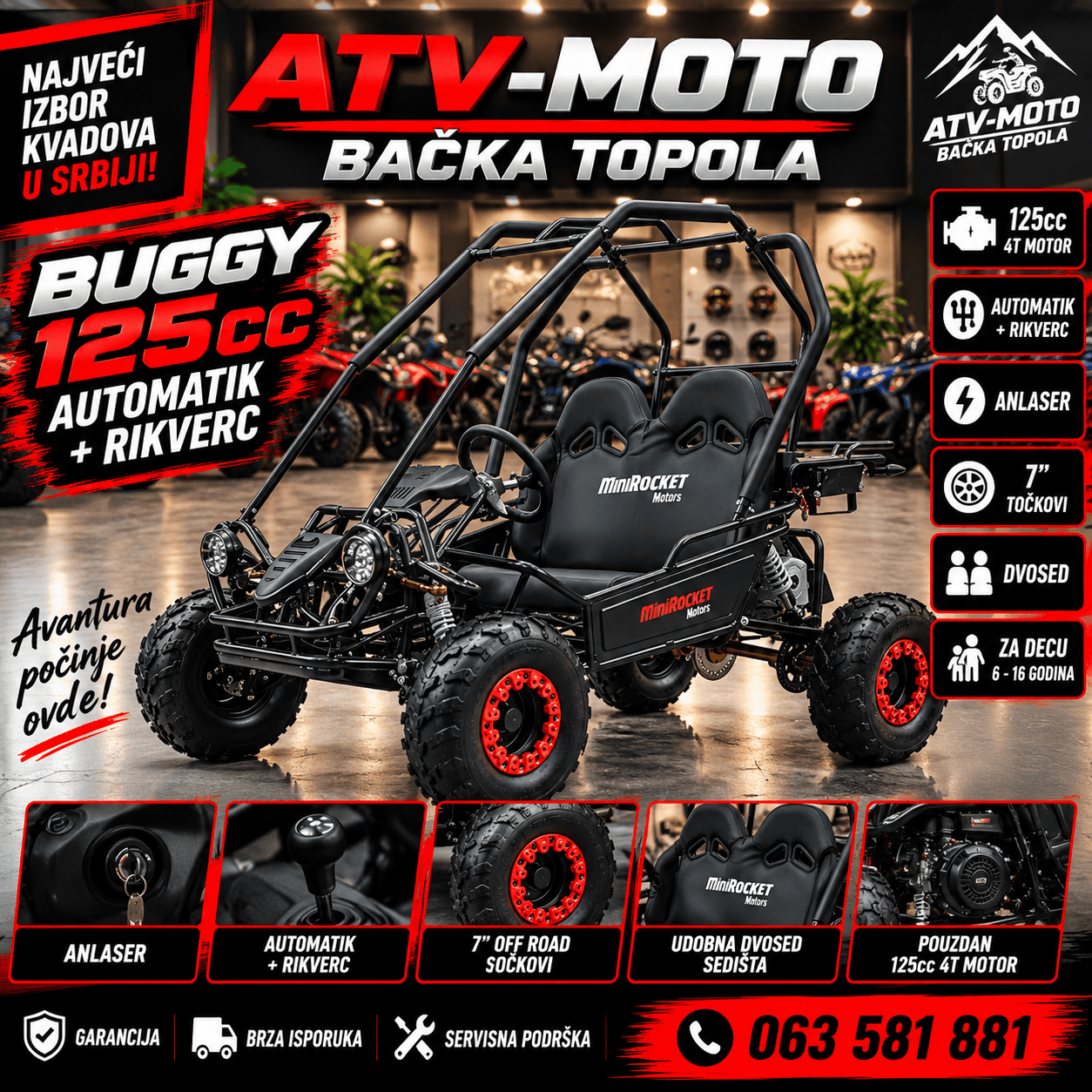 BUGGY 125cc Automatik+rikverc