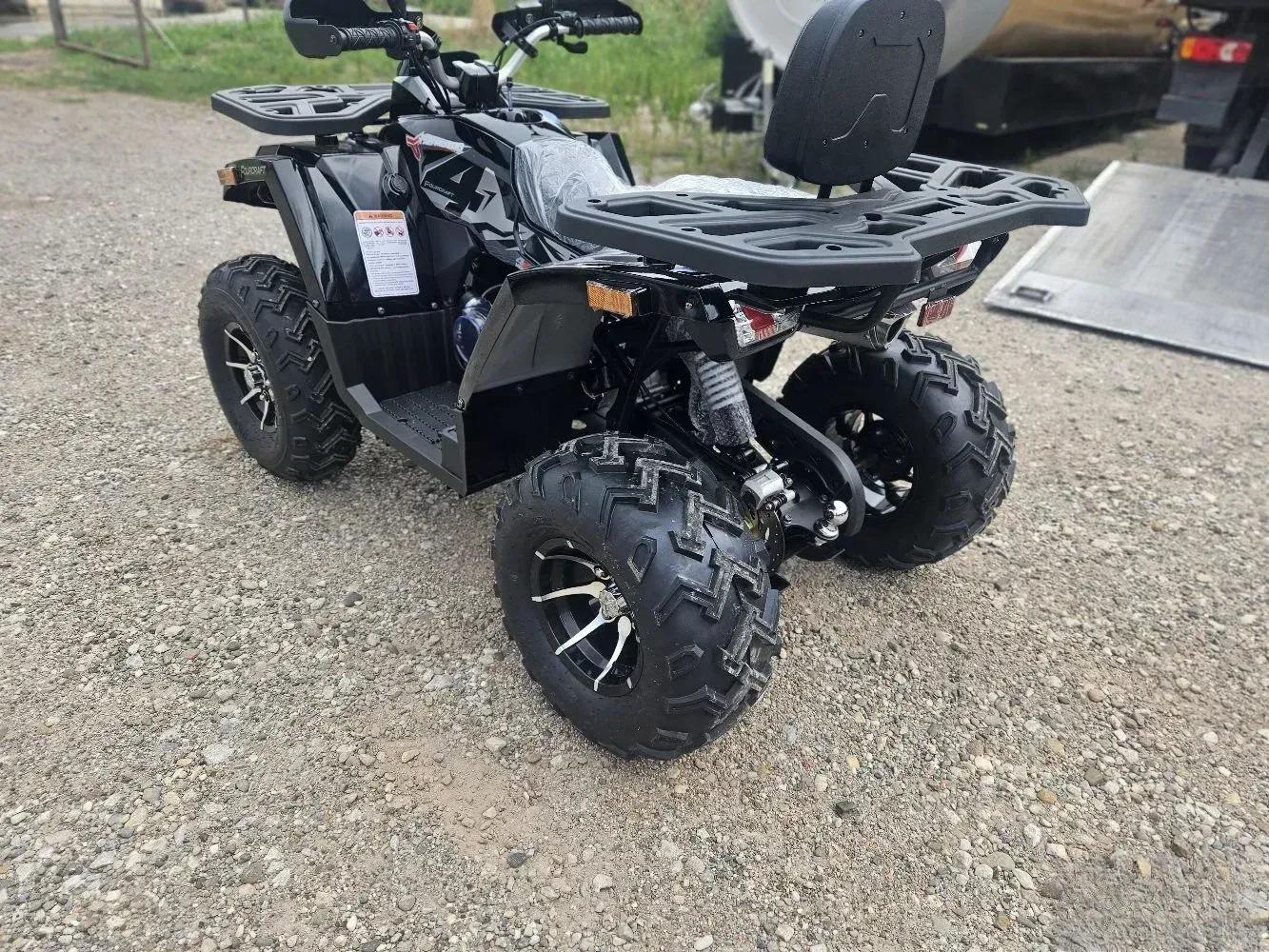 Tao Motor Shark 200 ATV u crnoj boji, pogled koso otpozadi